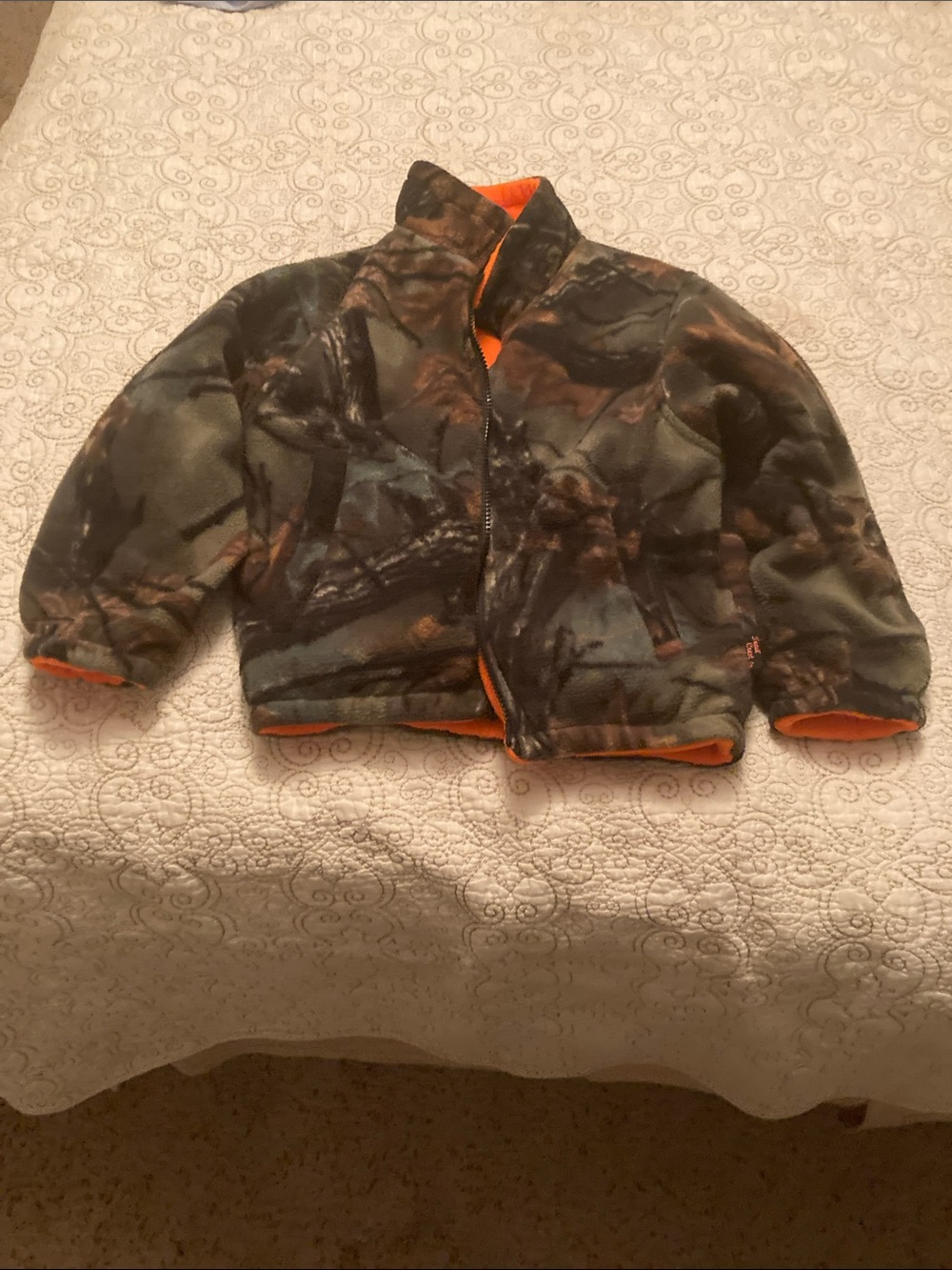Camo/ Blaze reversible fleece coat